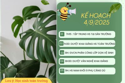 Thông báo lịch tập trung học sinh chuẩn bị cho Lễ khai giảng năm học 2025-2026